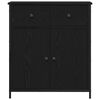 vidaXL Sideboard med skuffe Sort eg 70 x 30 x 80 cm Konstrueret tr&aelig;