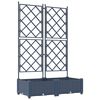 vidaXL Have Blomsterkrukke 2 pcs Gr&aring; 80 x 40 x 125,5 cm Plastik
