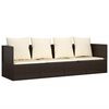 vidaXL udend&oslash;rs loungesofa med hynder polyrattan brun