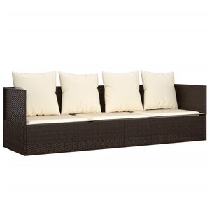 vidaXL udend&oslash;rs loungesofa med hynder polyrattan brun