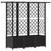 vidaXL H&aelig;vet Bed med Trellis og Tag Sort 163,5 x 40 x 136 cm PP