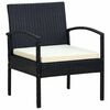 vidaXL havestol med hynde polyrattan sort