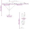 vidaXL Roma Parasol Antracit 286 x 285 x 265 cm Polyester og Aluminium
