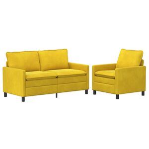 vidaXL Sofa S&aelig;t 2 stk. Gul Fl&oslash;jl