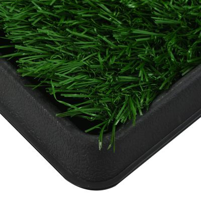 vidaXL kæledyrstoilet med bakke og kunstgræs grøn 64x51x3 cm
