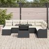 vidaXL Havesofa S&aelig;t med pude 9 pcs Sort Poly rattan