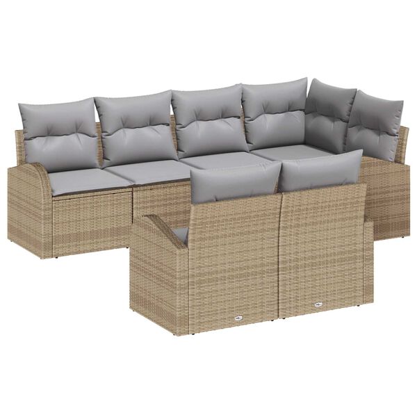 vidaXL Havesofa S&aelig;t Beige polyrattan