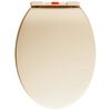 vidaXL soft close toilets&aelig;de quick release oval beige