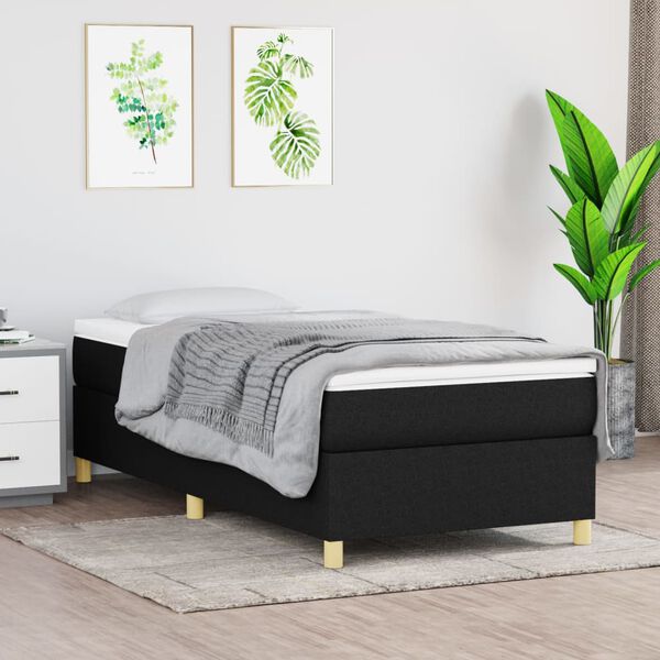 vidaXL Boxspring sengeramme 90x200 cm stof sort