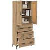 vidaXL Highboard med skuffe 2 pcs Artisan Egetr&aelig; Konstrueret tr&aelig;