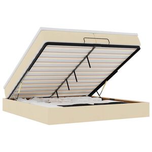 vidaXL osmannisk sengeramme med madrasser 200x200 cm stof cremefarvet