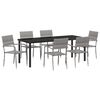 vidaXL Have Spisebordss&aelig;t med pude 7 pcs Gr&aring; polyrattan