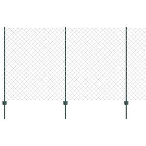 vidaXL K&aelig;de-link hegn med stolpe 10 x 1,4 m PVC-belagt st&aring;l Gr&oslash;n Mesh