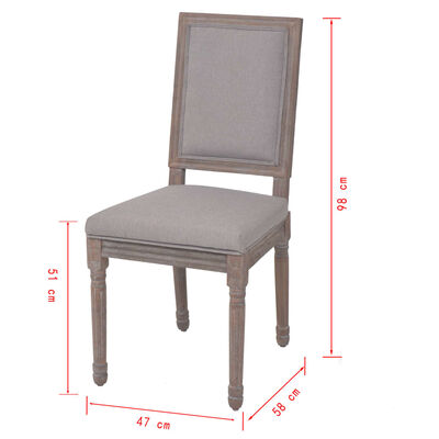 vidaXL spisebordsstole 6 stk. stof lysegrå