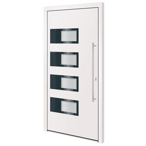vidaXL hovedd&oslash;r 100x200 cm aluminium og PVC hvid