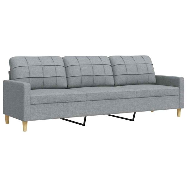 vidaXL 3-personers sofa 210 cm stof lysegrå