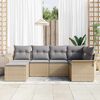 vidaXL Havesofa Sæt med pude 6 pcs Beige polyrattan
