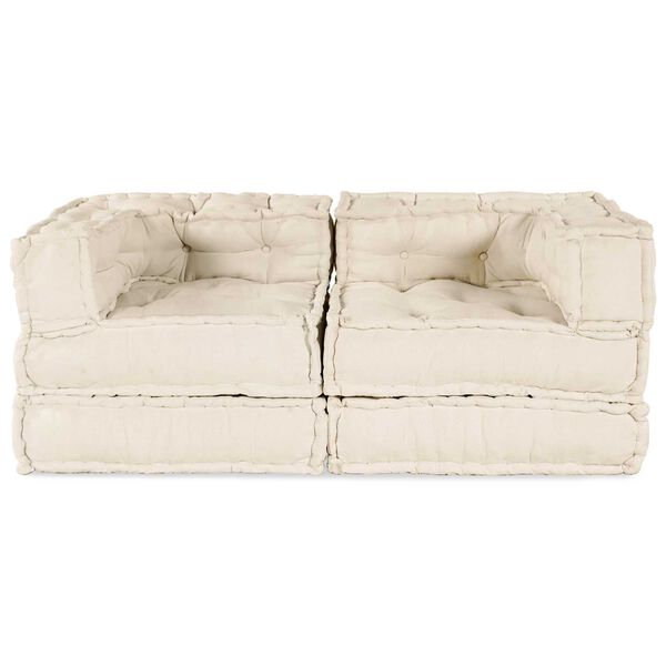 vidaXL Modulsofa 2 pcs Creme 140 x 70 x 56 cm Stof