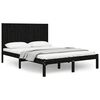 vidaXL sengeramme 150x200 cm King Size massivt fyrretr&aelig; sort