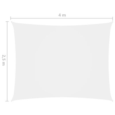 vidaXL solsejl 2,5x4 m oxfordstof rektangulær hvid