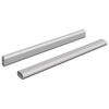 vidaXL Skab Stang 2 pcs S&oslash;lv 764 x 15 x 29 mm Aluminiumlegering