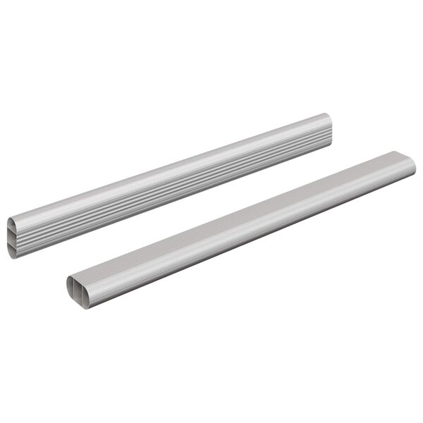 vidaXL Skab Stang 2 pcs S&oslash;lv 764 x 15 x 29 mm Aluminiumlegering
