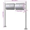 vidaXL dobbelt postkasse p&aring; stander rustfrit st&aring;l