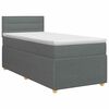 vidaXL Boxmadras med topmadras M&oslash;rkegr&aring; 90 x 200 cm Stof
