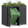 vidaXL Wheelie Bin Opbevaring til 2 Affaldscontainere Antracit