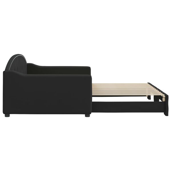 vidaXL daybed med udtræk 100x200 cm stof sort