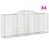 vidaXL buede gabionkurve 4 stk. 300x50x120/140 cm galvaniseret jern