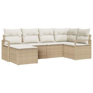 vidaXL Sofa S&aelig;t 8 pcs Beige polyrattan