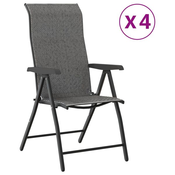 vidaXL havestole 4 stk. foldbar polyrattan gr&aring;