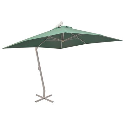 vidaXL hængende parasol 300 x 300 cm grøn aluminiumsstang