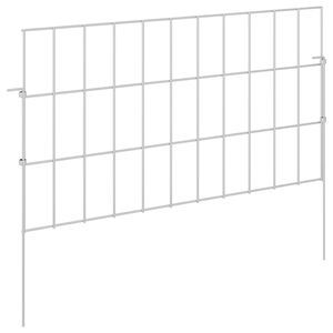 vidaXL Havehegn med p&aelig;le 48 stk. 55 x 30 cm Galvaniseret st&aring;l S&oslash;lv