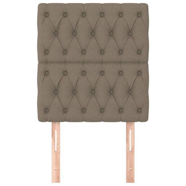 vidaXL sengegavl taupe 80x7x118/128 cm stof