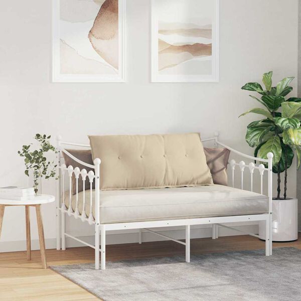 vidaXL Rygpude Creme 100 x 50 cm Mikrofiberstof