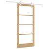 vidaXL Skyded&oslash;r Naturfarvet 93 x 202 cm Massivt fyrretr&aelig; og glas