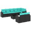 vidaXL sofas&aelig;t til haven 9 dele med hynder polyrattan sort