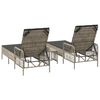 vidaXL Liggestol med pude 2 pcs Lysegrå 35 x 35 x 32cm polyrattan