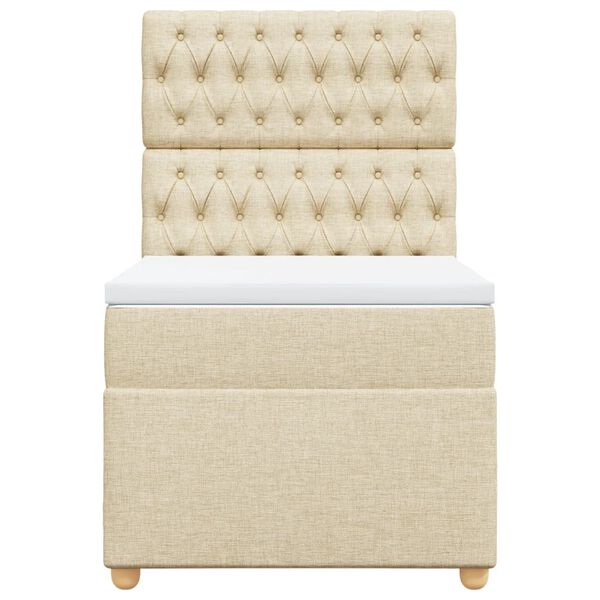 vidaXL kontinentalseng med madras 90x190 cm stof cremefarvet