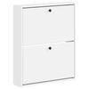vidaXL V&aelig;gmonteret Skoskab BREDA 71 x 17 x 86 cm Konstrueret tr&aelig; Hvid