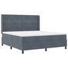 vidaXL Box spring seng med LED-lysstrimler M&oslash;rkegr&aring; 180 x 200 cm Fl&oslash;jl