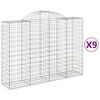 vidaXL buede gabionkurve 9 stk. 200x50x140/160 cm galvaniseret jern