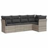 vidaXL sofas&aelig;t 5 dele med hynder polyrattan lysegr&aring;