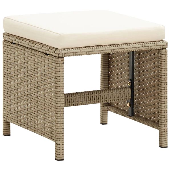 vidaXL haveskamler 4 stk. med hynder polyrattan beige