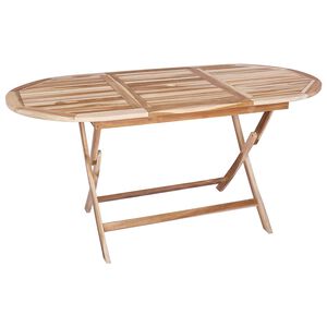vidaXL Sammenklappeligt havebord Naturfarvet 160 x 80 x 76 cm