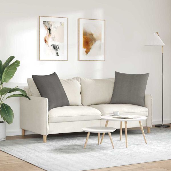 vidaXL Sofapuder 2 pcs Lysegrå 80 x 80 cm Velourstof