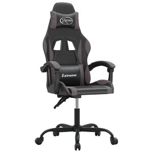 vidaXL drejelig gamingstol kunstl&aelig;der sort og gr&aring;