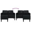 vidaXL 2-personers sofa med chaiselong L-formet sort 125 cm kunstl&aelig;der